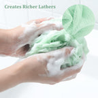 Loofah Sponge 60g Shower Loofahs 4 Colors Bath Sponges Mesh Balls for Body Scrubber Exfoliator Wash Back Scrubber Bathroom Men Women - 4 Pack Scrubbers Cleaning Bathing Accessories